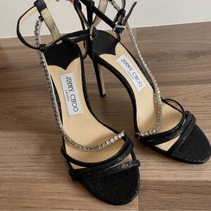 Jimmy Choo Glitter Black Heels
